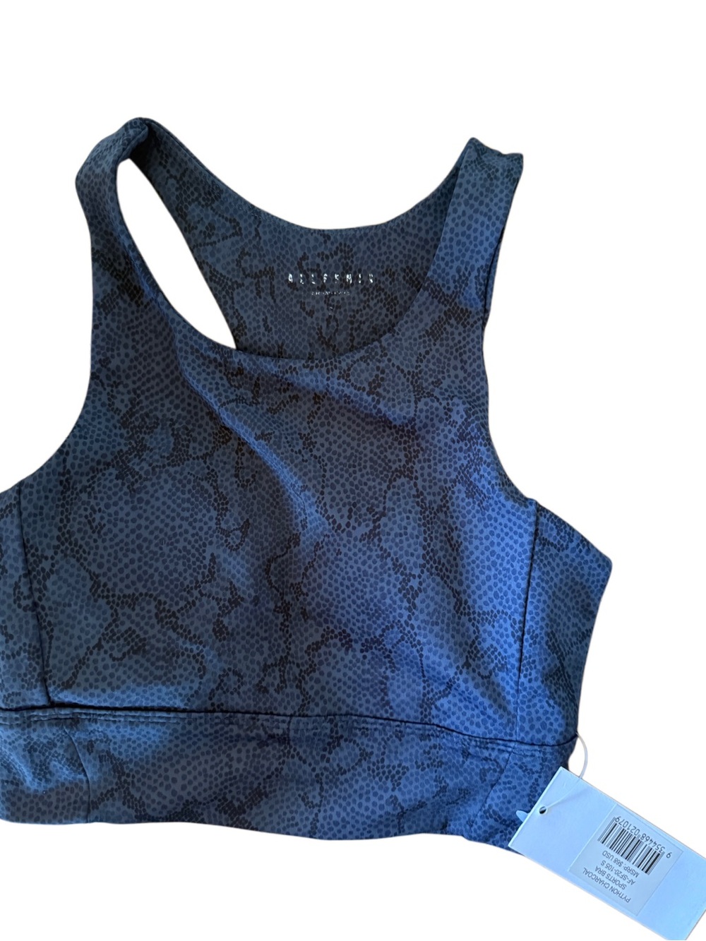 New ALLFENIX Python patterned sports bra Women’s Blue Patterned nylon sz small